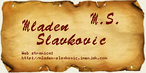 Mladen Slavković vizit kartica